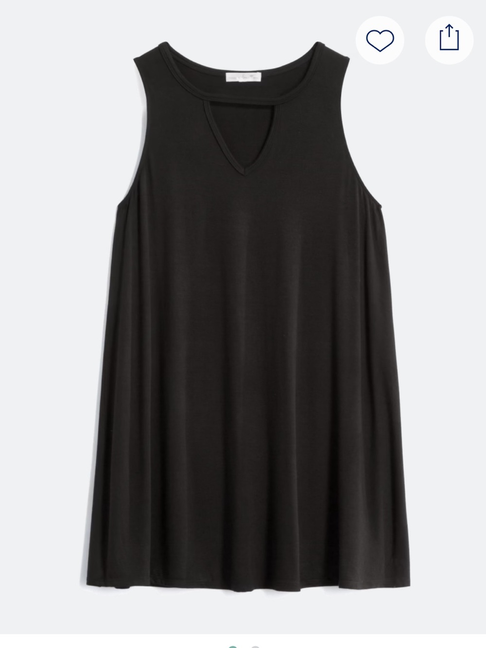 nine britton Black Sleeveless Mini Dress with Keyhole Neck